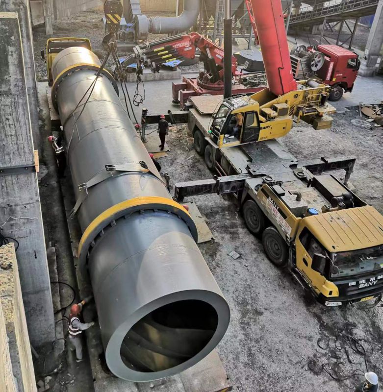 南漳 Φ2.5×16m烘幹機安裝現場